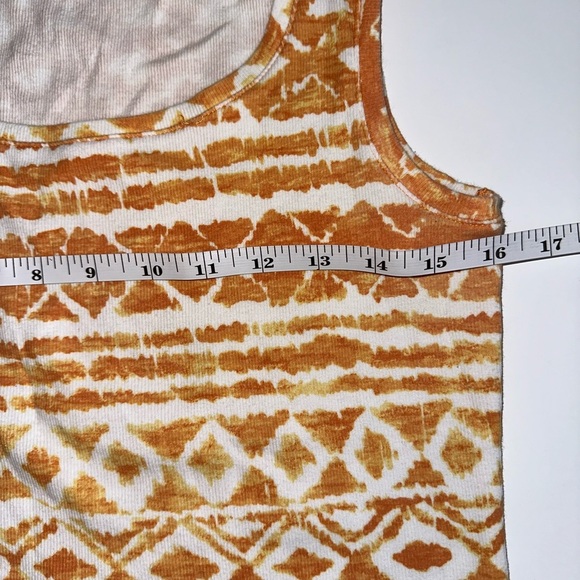 Chico’s Women’s Size 1 (M/8-10) Orange White Tank Top Cotton Blend - Picture 3 of 5
